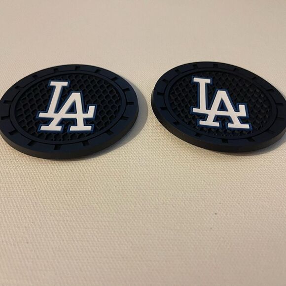 MLB Los Angeles Dodgers car cup Coasters in black Set of 2 NWT - Picture 5 of 6